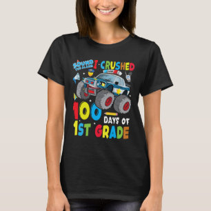 Camiseta Monster Truck Auto De La Policía 100 Días De Escue