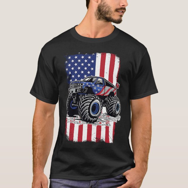 Camiseta Monster Truck Bandera USA Patriot Monster Tr (Anverso)