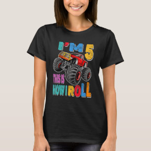 Camiseta Monster Truck Birthday Boy 5 cumpleaños niños