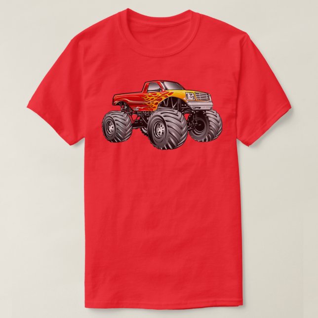 Camiseta Monster Truck Blazing Flame 2 (Diseño del anverso)