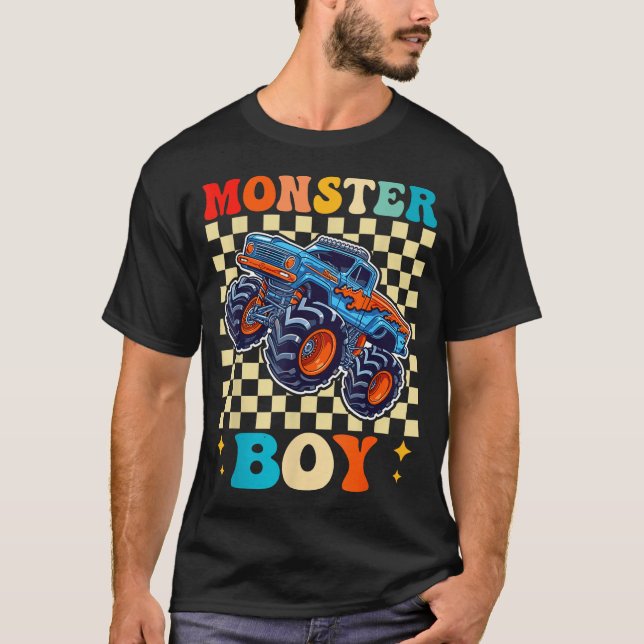 Camiseta Monster Truck Boy Family Matching Monster Trucks B (Anverso)