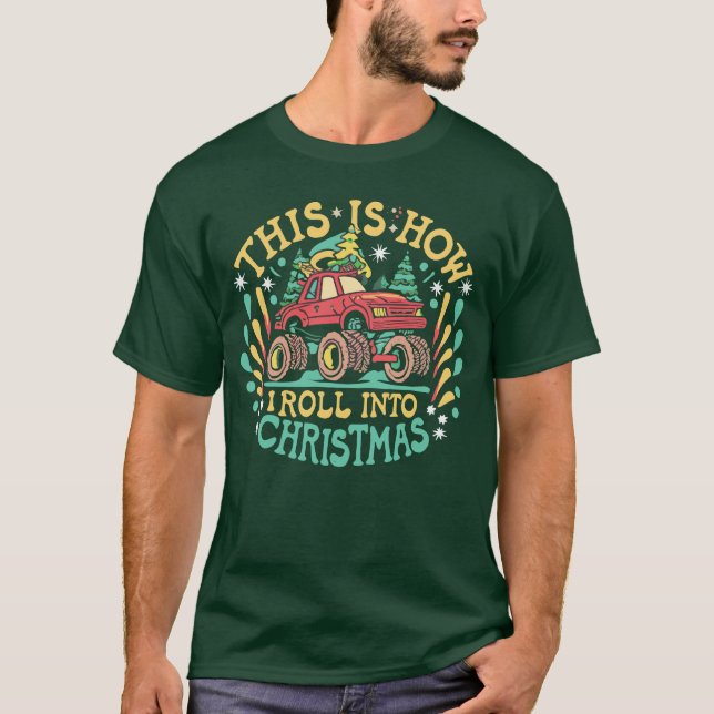Camiseta Monster Truck Boys Navidades de Navidad (Anverso)