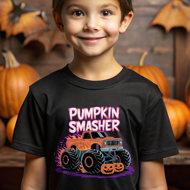 Camiseta Monster Truck Calabaza Smasher Para Niños Hallowee (Subido por el creador)