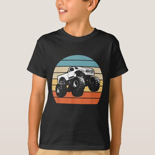 Camiseta Monster Truck Carreras de la bandera estadounidens (Anverso)