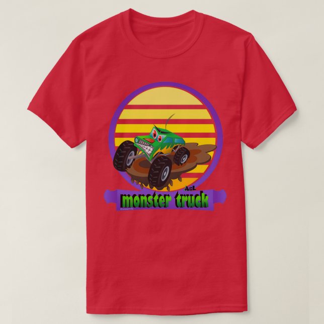 Camiseta Monster truck cartoons (Diseño del anverso)