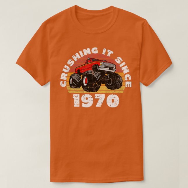 Camiseta Monster Truck Chocando Desde El Nacimiento De 1970 (Diseño del anverso)
