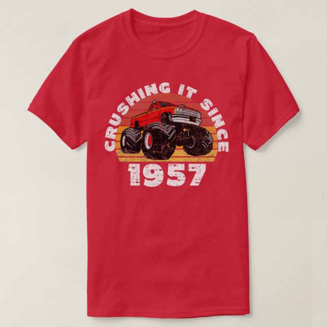 Camiseta Monster Truck Chocante Desde El Nacimiento De 1957 (Diseño del anverso)