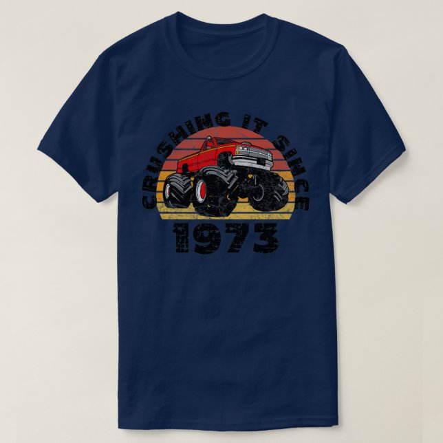 Camiseta Monster Truck Chocante Desde El Nacimiento De 1973 (Diseño del anverso)