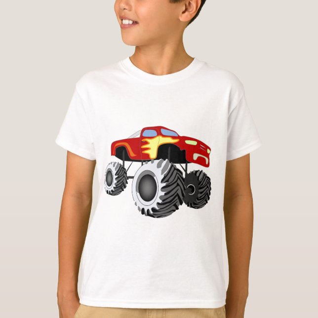 Camiseta Monster truck con las llamas (Anverso)