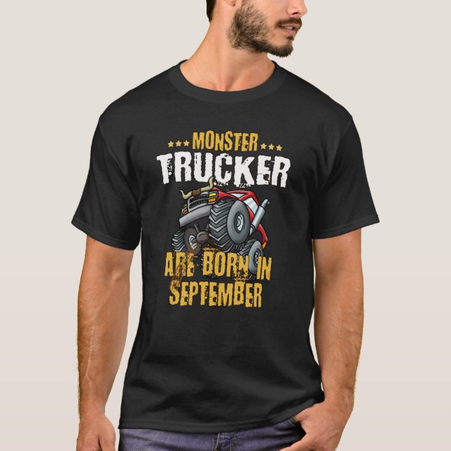 Camiseta Monster Truck Crusher Jam Cumpleaños Bday Nacido E (Anverso)