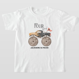 Camiseta Monster truck cumpleaños Necesita cuatro niños de 