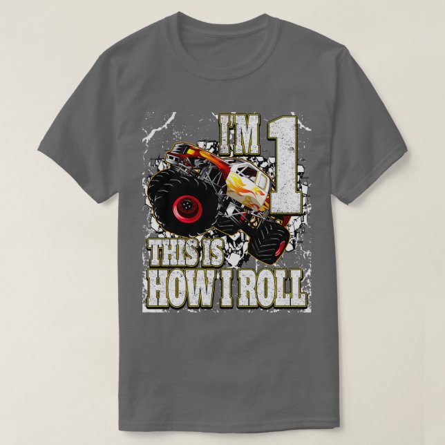 Camiseta Monster Truck de 2 años Cumpleaños (Diseño del anverso)