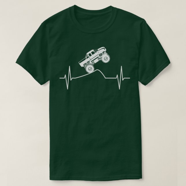 Camiseta Monster Truck Driver Heartbeat Line Pickup Gift 2 (Diseño del anverso)