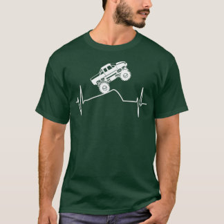 Camiseta Monster Truck Driver Heartbeat Line Pickup Gift 2