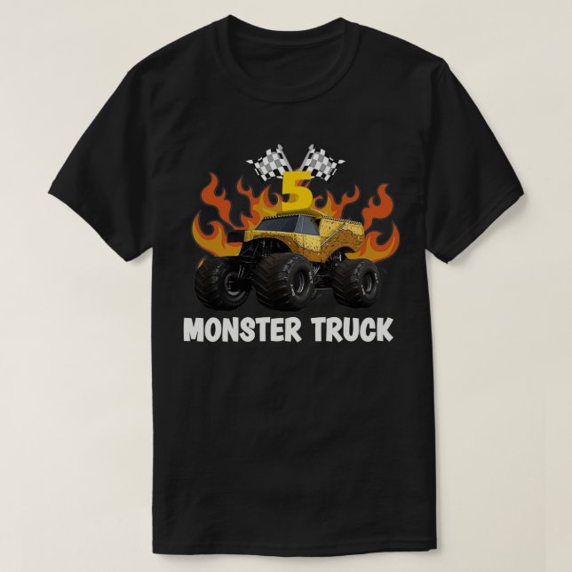 Camiseta Monster Truck EarthShaker para niños 5 Regalo de c (Diseño del anverso)
