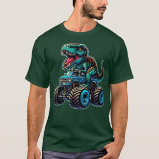 Camiseta Monster Truck Funny Design Riding T Rex Lover Anim