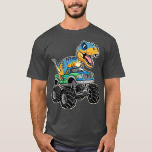 Camiseta Monster Truck Funny Design Riding T Rex Lover Anim