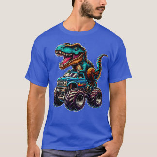 Camiseta Monster Truck Funny Design Riding T Rex Lover Anim