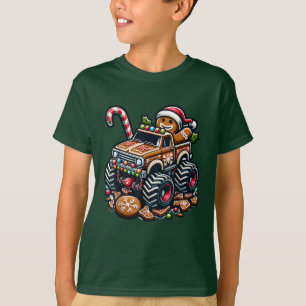 Camiseta Monster Truck Gingerbread Man Funny Navidades