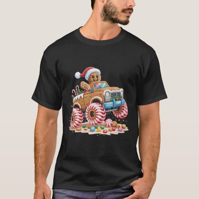 Camiseta Monster Truck Gingerbread Man Navidades (Anverso)