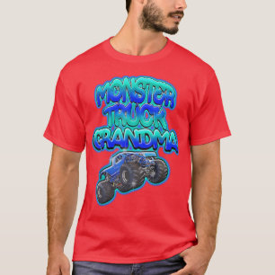 Camiseta Monster Truck Grandma Cool Blue Graffiti Style 