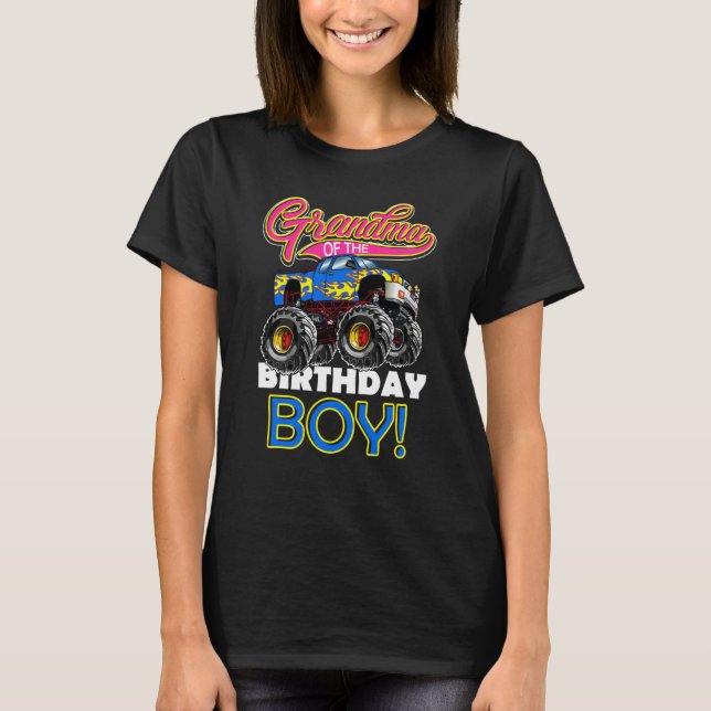 Camiseta Monster Truck Grandma of The Birthday Boy  1 (Anverso)