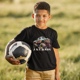 Camiseta Monster Truck Graphic Name T-Shirt For Boys