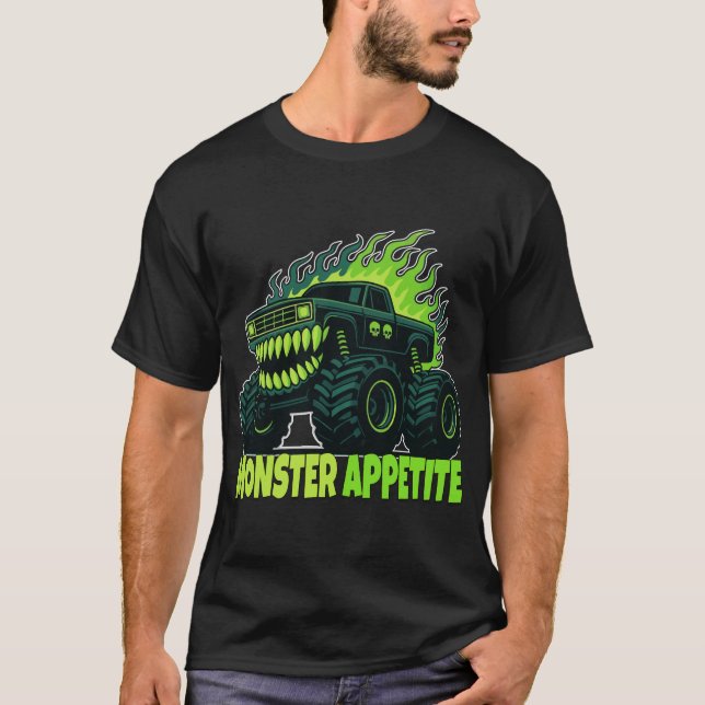 Camiseta Monster Truck Horror Flame - Aggressive Creature (Anverso)