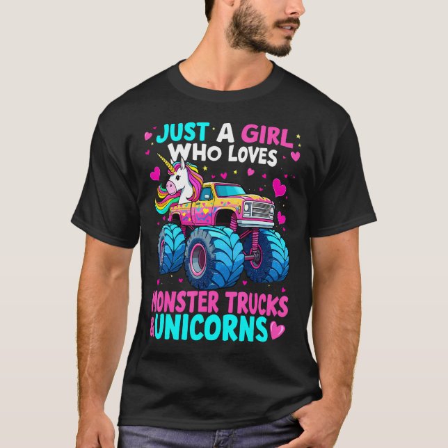 Camiseta Monster Truck Just A Girl Who Loves Monster Trucks (Anverso)
