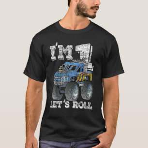 Camiseta Monster Truck Kids Tee I's 1 Let's Roll 1st Birthd