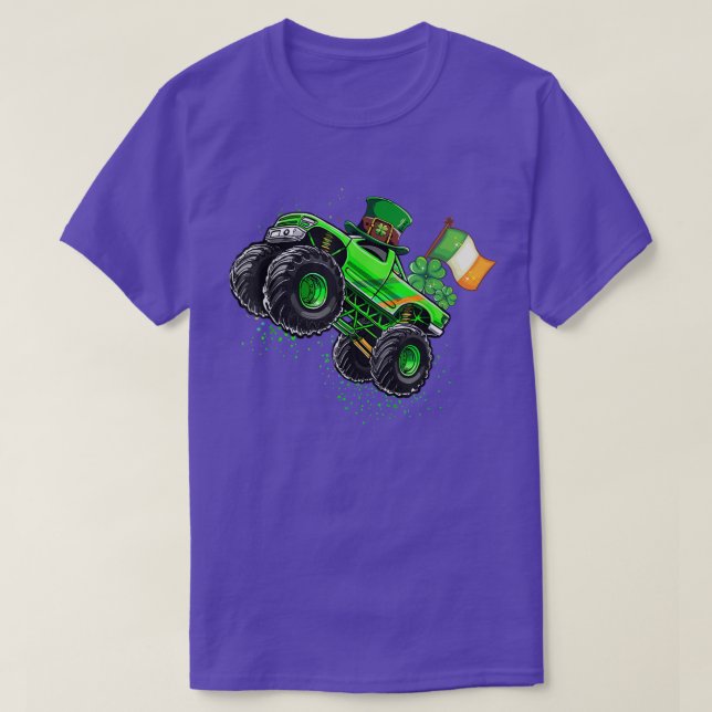 Camiseta Monster Truck Leprechaun Shamrock St Patricks Day (Diseño del anverso)
