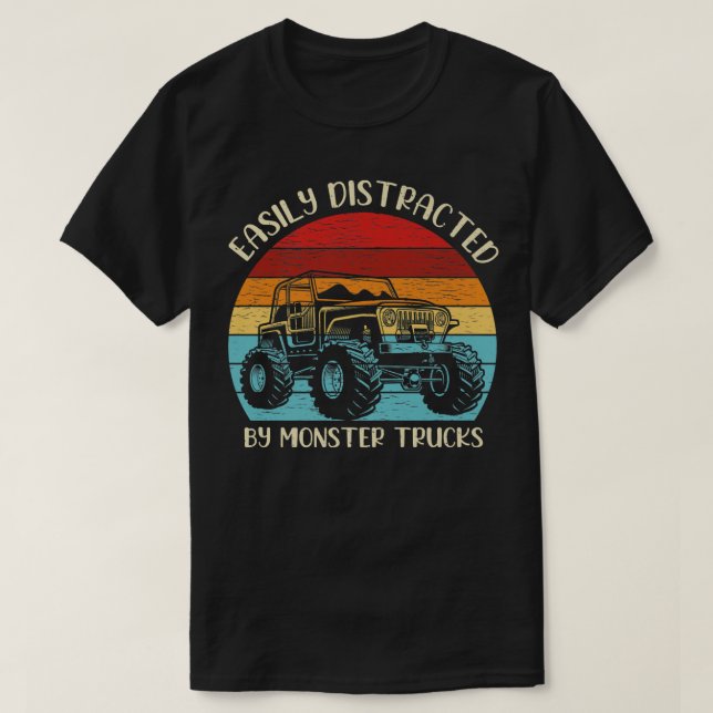 Camiseta Monster Truck Lover Distrado Fácilmente Por Monste (Diseño del anverso)