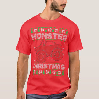 Camiseta Monster Truck Lover Xmas ilumina al feo monstruo C