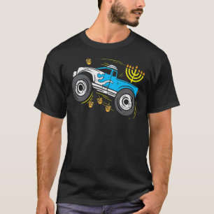 Camiseta Monster Truck Menorah Dreidel Niños Pequeños Hanuk