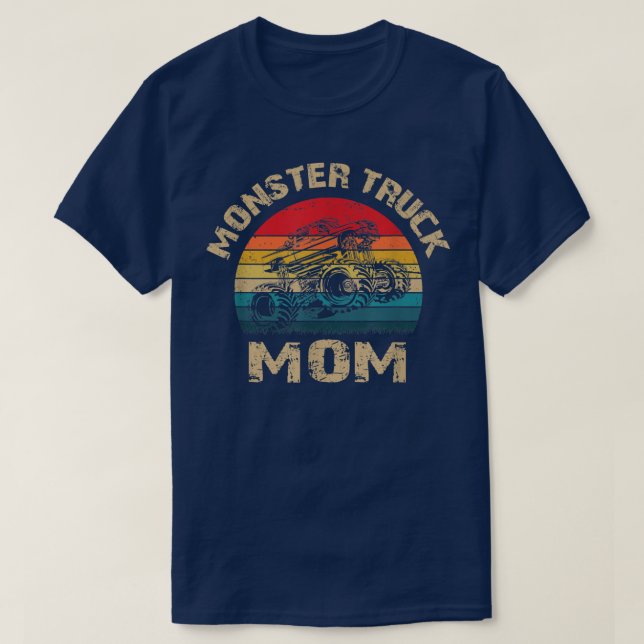 Camiseta MONSTER TRUCK MOM; Gran Camión con problemas retro (Diseño del anverso)