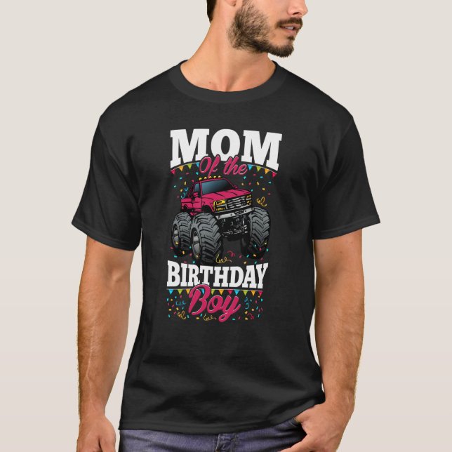 Camiseta Monster Truck Mom Of The Birthday Boy (Anverso)