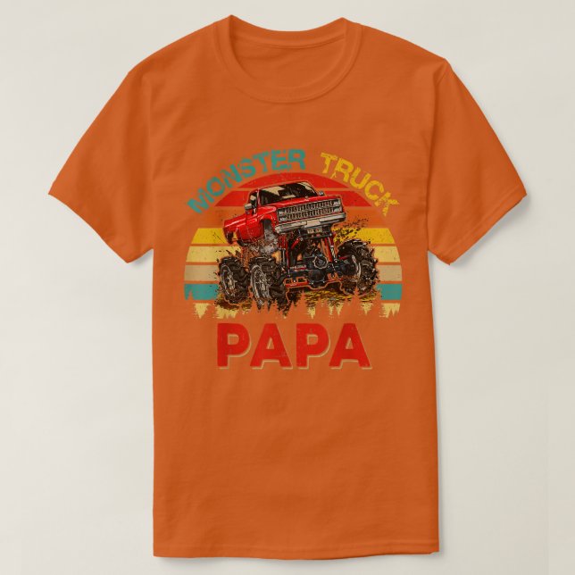 Camiseta Monster Truck Papa Driver Lover El Día Del Padre (Diseño del anverso)