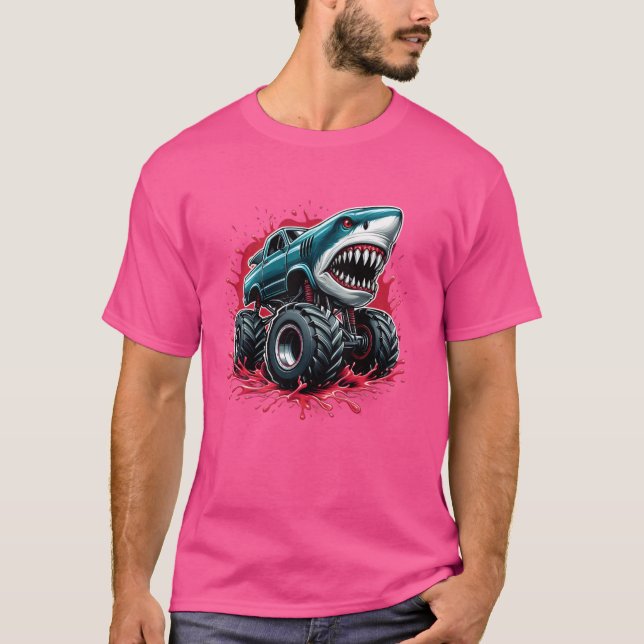 Camiseta Monster Truck Shark es mi camión de simuladores de (Anverso)