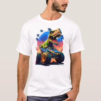 Camiseta Monster Truck & T-Rex Dinosaur