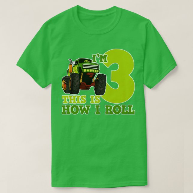Camiseta Monster Truck tercer cumpleaños 4 (Diseño del anverso)