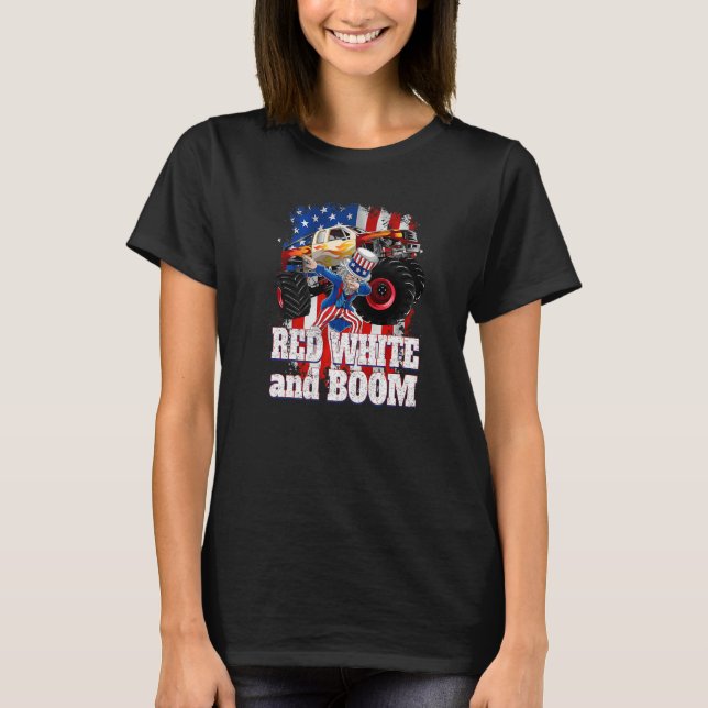 Camiseta Monster Truck Tío Sam Red White Y Boom (Anverso)