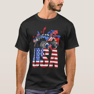 Camiseta Monster Truck Toddler Boys Bandera Estadounidense