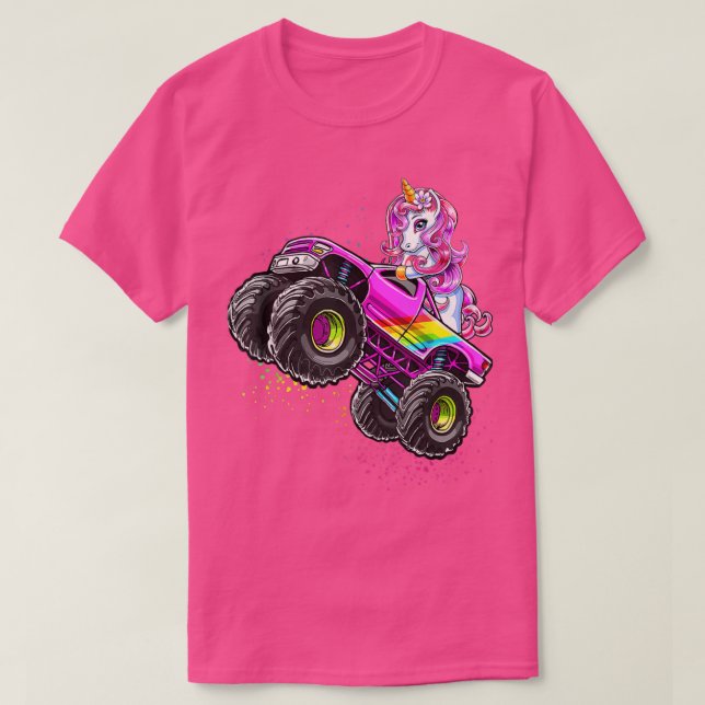Camiseta Monster Truck Unicorn Birthday Party Monster Truck (Diseño del anverso)