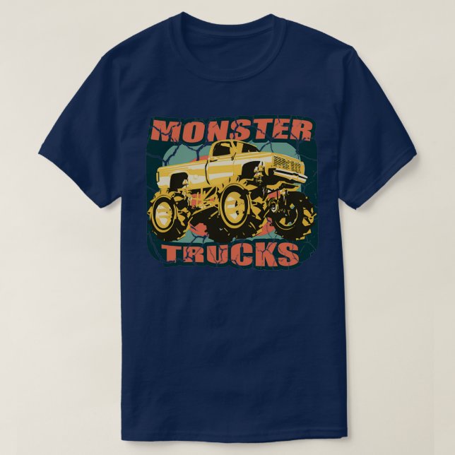 Camiseta Monster Truck Vintage Retro Trucos Chicos (Diseño del anverso)