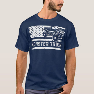 Camiseta Monster truck vintage- Vintage flag off-road drive