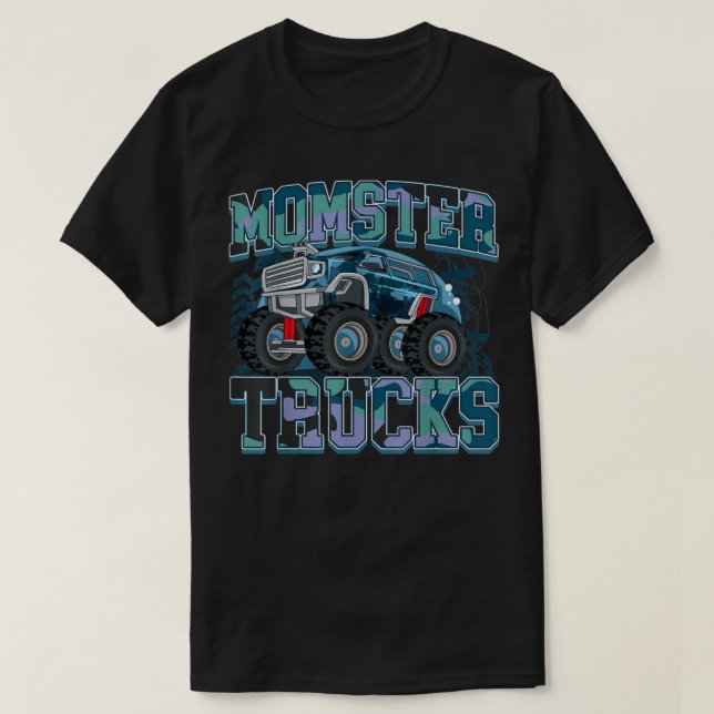Camiseta Monster Trucks Funny Camouflage Birthday Party  (Diseño del anverso)