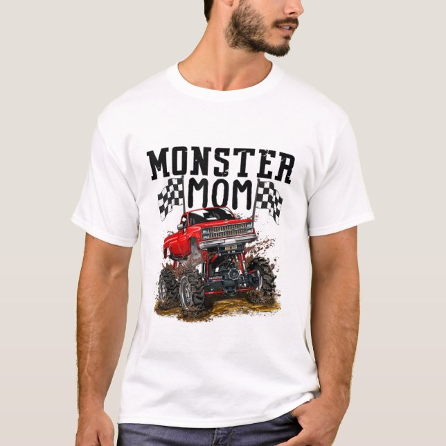 Camiseta Monster Trucks Mom for Birthday Kid mothers Day Vi (Anverso)
