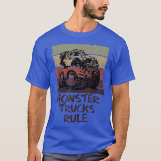 Camiseta Monster Trucks Rule - Retro Vintage Monster Truck