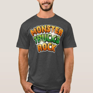Camiseta Monster Trucos Rock Green y Rock Naranja Textos