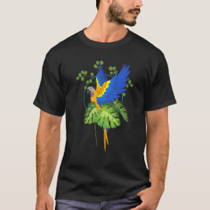 Camiseta Monstera Tropical Deja a la jungla Animal Macaw Bi